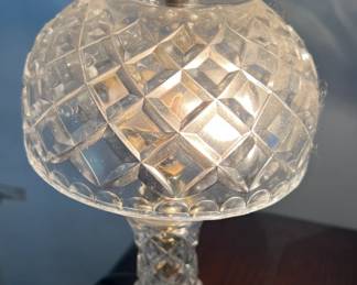 Vintage lead crystal and brass lamp