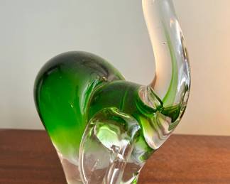 Crystal Club blown glass elephant