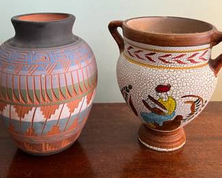 Navajo and Grecian clay pots