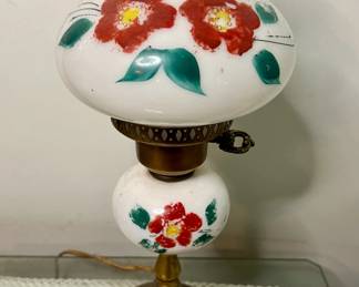 Vintage milk glass hurricane lamp (1 of 2)