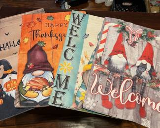 Assorted garden flags