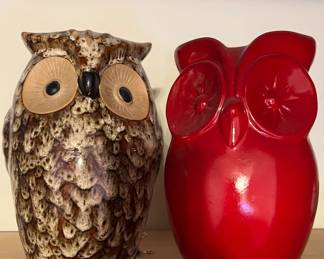 Ceramic owl figurines