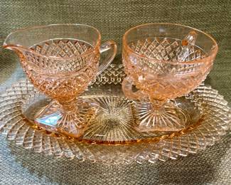 Pink depression glass