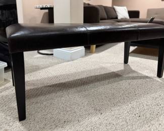 Room & Board Parsons Leather Bench. Measures 46" W x 17" H. Photo 1 of 3.