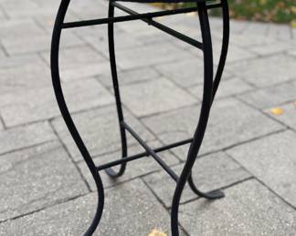 Mosaic Top Wrought Iron Side Table - 4 Available. Each Measures 14" D x 21" D. Photo 1 of 2.