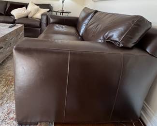 Just Purchased Crate & Barrel Axis Leather Loveseat. Measures 66" W x 43" D x 32" H. Photo 3 of 3.