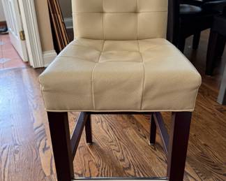 Set of 4 Safavieh Thompson Faux Leather Upholstered Counter Stools. Each Measures 17" W x 24" D x 35" H with 15" Seat Depth. Photo 1 of 3.