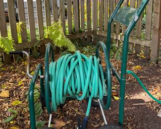 Heavy-Duty Reel Cart for Garden Hoses. Holds 2 Hoses.