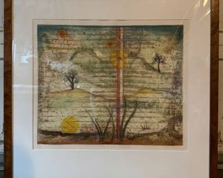 "Par Les Volets Entrouverts," Rene Carcan. Aquatint Etching #54/99. Print Measures 23" x 19". Photo 1 of 4.