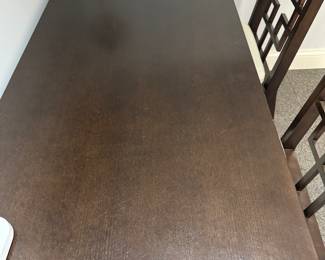 West Elm Parsons Style Desk with Pair of Chinese Chippendale Style Chairs. Measures 54" W x 25.5" D. Photo 3 of 3.