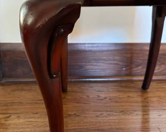 Baker Furniture Historic Charleston Collection Mahogany Queen Anne Style Dining Chairs. Set of 12 includes 2 Arm and 10 Side Chairs. Each Measures 22" W x 22" D x 39.75" H with 18.5" Seat Height. Photo 3 of 4.