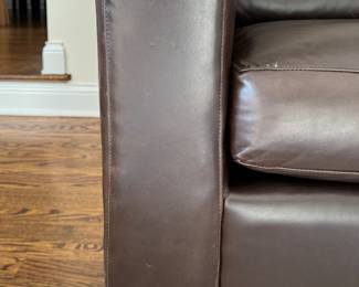 Just Purchased Crate & Barrel Axis Leather 3-Seat Sofa. Measures 88" W x 43" D x 32" H. Photo 2 of 3.