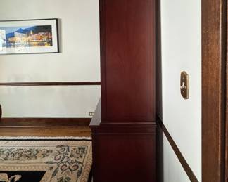 Baker Furniture Historic Charleston Collection Mahogany Cabinet / Bookcase / China Cabinet With Interior Lights. Measures 40" W x 18" D x 90" H. Photo 3 of 4.