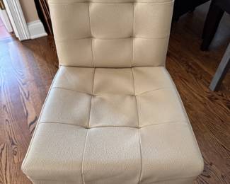 Set of 4 Safavieh Thompson Faux Leather Upholstered Counter Stools. Each Measures 17" W x 24" D x 35" H with 15" Seat Depth. Photo 2 of 3.