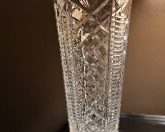 Waterford Crystal Clare Cut Crystal Vase. Measures 12" H x 6" D.