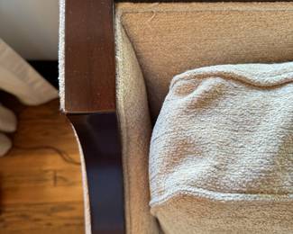 Mahogany Frame Three-Seat Sofa Just Upholstered in Performance Fabric. Measures 78" W x 36" D. Photo 3 of 3.