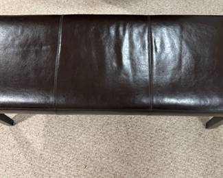 Room & Board Parsons Leather Bench. Measures 46" W x 17" H. Photo 2 of 3.