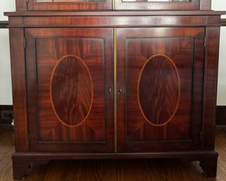 Baker Furniture Historic Charleston Collection Mahogany Cabinet / Bookcase / China Cabinet With Interior Lights. Measures 40" W x 18" D x 90" H. Photo 4 of 4.