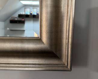 Silver Gilt Wood Mirror. Measures 34" x 46". Photo 2 of 2.