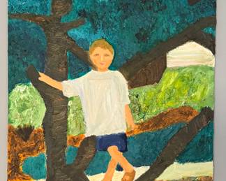 Portrait of Boy In Tree.