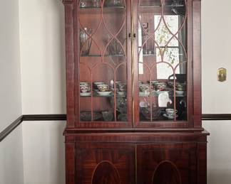 Baker Furniture Historic Charleston Collection Mahogany Cabinet / Bookcase / China Cabinet With Interior Lights. Measures 40" W x 18" D x 90" H. Photo 1 of 4.
