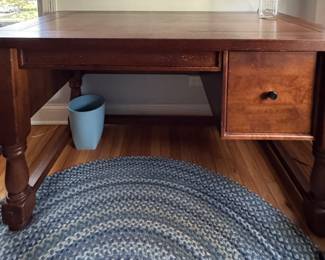 Pottery Barn Furniture Aris Mahogany Desk. Measures 54" W x 30" D. Braided Wool Rug Size 5' x 8' Available, Too! Photo 1 of 2.