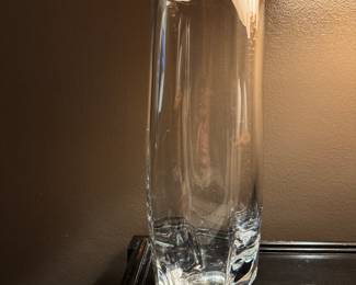 Vintage Orrefors Crystal Vase. Measures 12" H x 4" D.