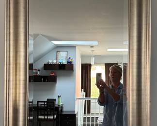 Silver Gilt Wood Mirror. Measures 34" x 46". Photo 1 of 2.