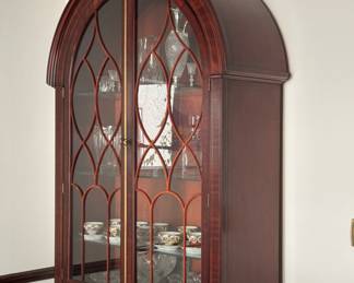 Baker Furniture Historic Charleston Collection Mahogany Cabinet / Bookcase / China Cabinet With Interior Lights. Measures 40" W x 18" D x 90" H. Photo 2 of 4.