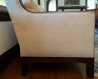 Mahogany Frame Three-Seat Sofa Just Upholstered in Performance Fabric. Measures 78" W x 36" D. Photo 2 of 3. 