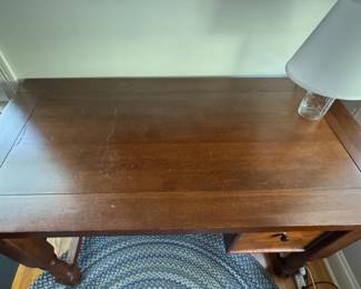Pottery Barn Furniture Aris Mahogany Desk. Measures 54" W x 30" D. Braided Wool Rug Size 5' x 8' Available, Too! Photo 2 of 2.