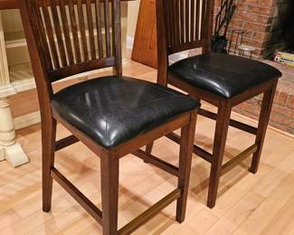 Pair of black bar stools