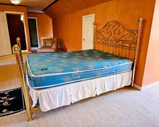 Wesley-Allen tubular brass queen size bed