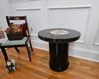 Casa Bique black lacquer & marble/brass occasional table; Bombay Co. child's care