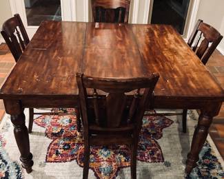 World Market Dining Table and 4 Chairs. Expandable with Butterfly Leaf.