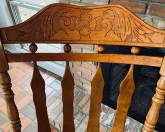 Vintage Oak Wood Arrowback Rocking Chair