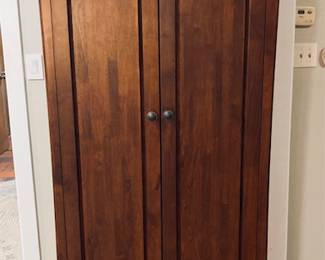 Wood 2 Drawer Wardrobe Armoire. H 78" x W 38" x D 19".