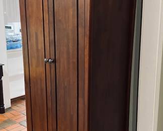 Wood 2 Drawer Wardrobe Armoire. H 78" x W 38" x D 19".