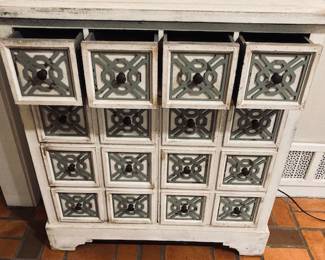 4 Drawer 2 Shelf Vintage Apothecary Chest.