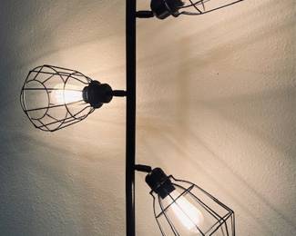 Industrial Tree Floor Lamp - Farmhouse 3-light Standing Lamp with 3 Adjustable Cage