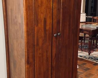 Wood 2 Drawer Wardrobe Armoire. H 78" x W 38" x D 19".