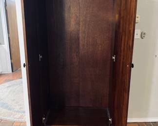 Wood 2 Drawer Wardrobe Armoire. H 78" x W 38" x D 19".