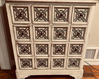 4 Drawer 2 Shelf Vintage Apothecary Chest.