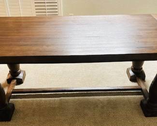 World Market Rustic Java Greyson Fixed Dining Table.