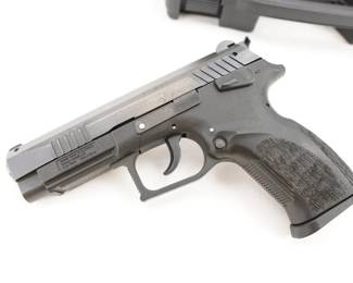 Make: STI
Model: GP6
Caliber: 9x19
Action: Semi
Barrel: 4.25
Bore: Shiny
Serial # G012868
Condition: Excellent
The STI GP6 delivers a compact SA/DA polymer pistol which serves equally well either on or off duty. With its integrated tactical rails, it is equally suitable for Military, Law Enforcement or Civilian carry. Built on a light weight, highly durable polymer (Polyamide GF 30) frame, the GP6 incorporates integrated tactical rails and textured side panels, front and rear straps. The GP6's all steel slide is tri-topped with front and rear cocking serrations and features a fixed 3 dot sight system. The controls consist of ambi-thumb safeties, an ambi-slide release, firing pin safety, and a user configurable magazine release for equal ease of use in either right or left handed configuration. The barrel is 4.25" in length and is chambered in 9x19. This Pistol is sold with 1 mag and a Plano hard case. This Pistol remains in Great condition showing normal signs of use and wear. 