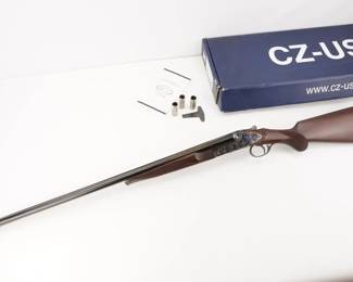 Make: CZ
Model: Ringneck
Caliber: 20 GA
Action: Break
Barrel: 28
Bore: Shiny
Serial # 07C3766
Condition: Excellent
The Ringneck is a classy, well-balanced side-by-side shotgun, with features of a side-by-side three times its cost. These guns have a unique style and are viewed as one of the premium double guns on the market today. This 20 GA is equipped with a Greener Top Cross Bolt, in addition to the bottom locking lug, making this a very strong action. Another unique feature is each gauge of Ringneck has its own specific frame size. The shotgun is in excellent condition showing minimal signs of use and wear and is sold with the factory case. 