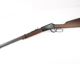 Make: Henry
Model: H001T
Caliber: .22 S/L/LR
Action: Lever
Barrel: 20
Bore: Shiny
Serial # T115138H
Condition: Good
The Henry Octagon Frontier Lever-Action Rimfire Rifle is designed after the guns that won the West in the late 1800s, which were so effective and ahead of their time that they remain in use today. The octagon barrel adds weight for steady shooting, and helps dissipate heat much like modern day bull barrel target rifles. The barrel is deep blued steel for an outstanding finish that also resists corrosion. The straight-grip walnut stock and fore-end conform to 1800s styling, and provide a superior hold. The rifle is in good condition and does have some signs of rust on the bottom of the lever. 
