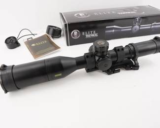 Make: Bushnell
Model: Elite Tactical Scope
Caliber: 3.5-21x50mm
Condition: Great
The Elite Tactical 3.5-21x50 DMR3 Scope features the G4P reticle designed in conjunction with G.A. Precision, a multi-position Throwhammer magnification lever and a 25-yard parallax.Fastfire mount 34mm tube, illuminated Dual focal plane XTR Ballistic 5.56 Gen 3.
