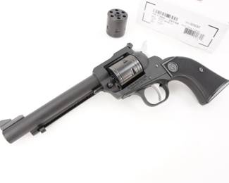 Make: Ruger
Model: Super Wrangler
Caliber: .22 Cal
Action: SA
Barrel: 5.5
Bore: Minty
Serial # 209-39194
Condition: Like New
Manufactured in 2024 The new Ruger Super Wrangler is a super-capable yet inexpensive .22 LR/.22 Magnum single-action revolver. This revolver features a black Cerakote finish that provides rugged reliability in all environments, Checkered synthetic grips on a Single-Six pattern grip frame, 5.5” Barrel and Additional Mag Cylinder. This Rifle is sold with the factory box and is in excellent condition.
