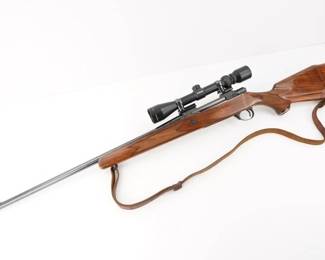 Make: Dickson-Howa
Model: Golden Bear
Caliber: 30-06
Action: Bolt
Barrel: 25
Bore: Bright
Serial # A1627H
Condition: Excellent
Howa Golden Bear is a bolt-action rifle that was manufactured by Howa Industries in the past.In the United States, the Howa rifles were sold by Dickson Roses company as "Dickson-Howa Golden Bear". This golden bear is chambered in 30-06 and sold with a Simmons Prohunter Scope. The rifle is in very good condition, showing normal signs of use and wear.